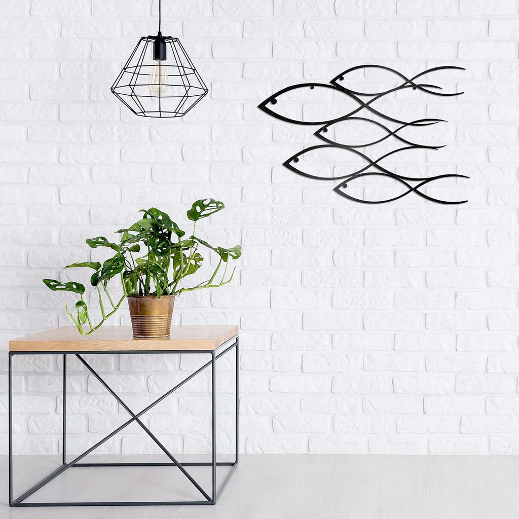 Metal Wall Art School of Fish Decorative Wall Decor for Indoor Outdoor Home E175