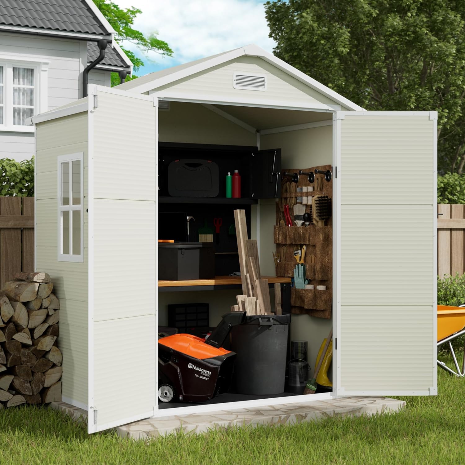 Outdoor Resin Storage Shed with Lockable Door I8431