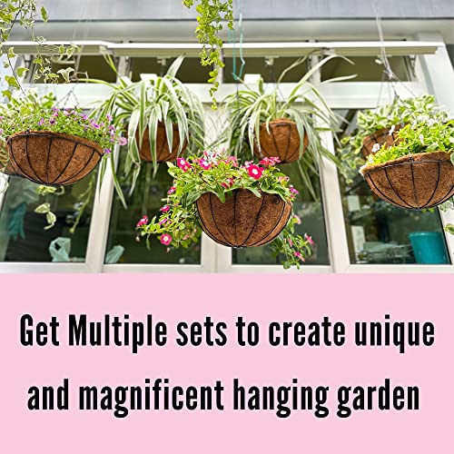 Hanging Baskets for Plants - 3 Pack, 10 Inch, Outdoor Planter with Coco Liner E591
