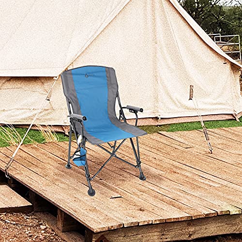 Heavy-Duty Folding Camping Quad Chair with Carrying Bag and Cup Holder F9543