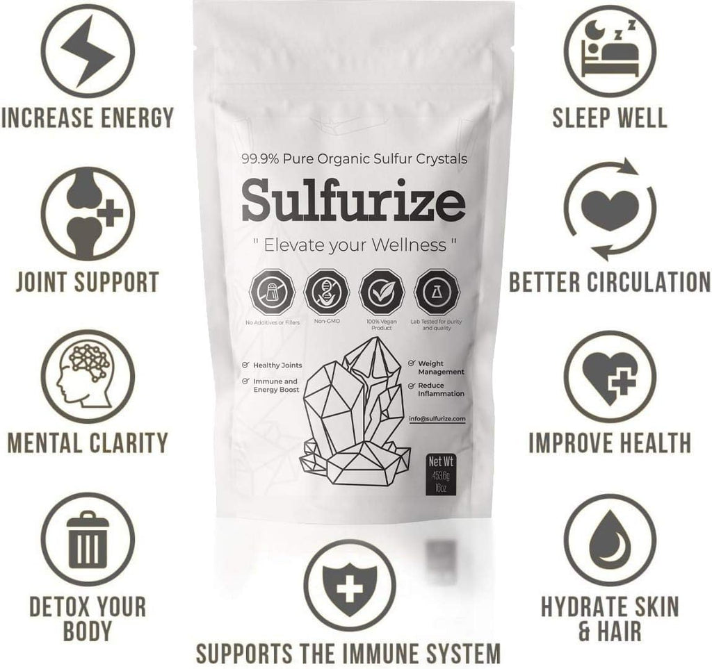 Organic Sulfur Crystals, 99.9% Pure MSM Supplement, 1 LBS J1466