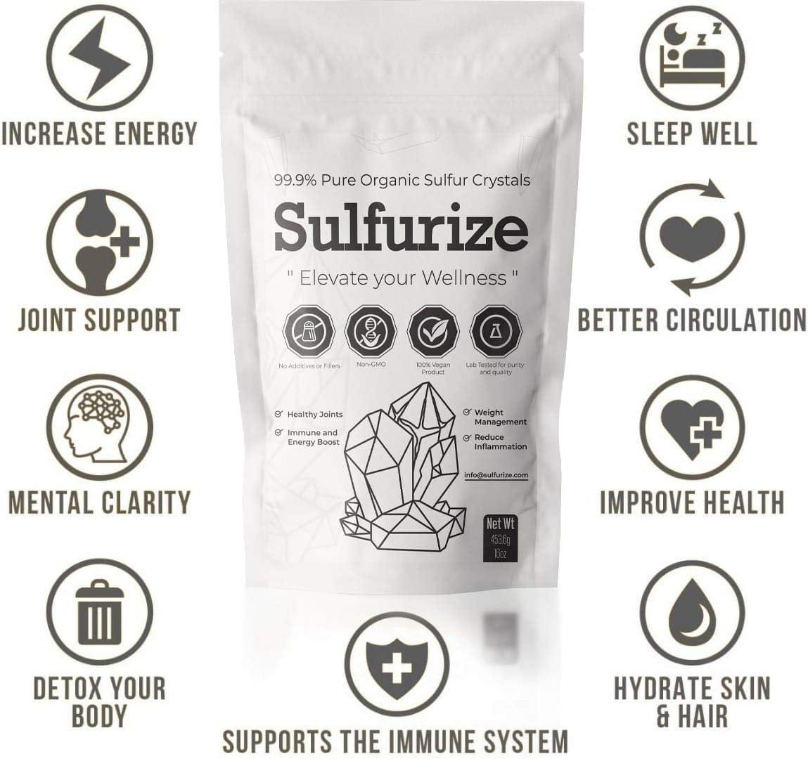 Organic Sulfur Crystals, 99.9% Pure MSM Supplement, 1 LBS J1466