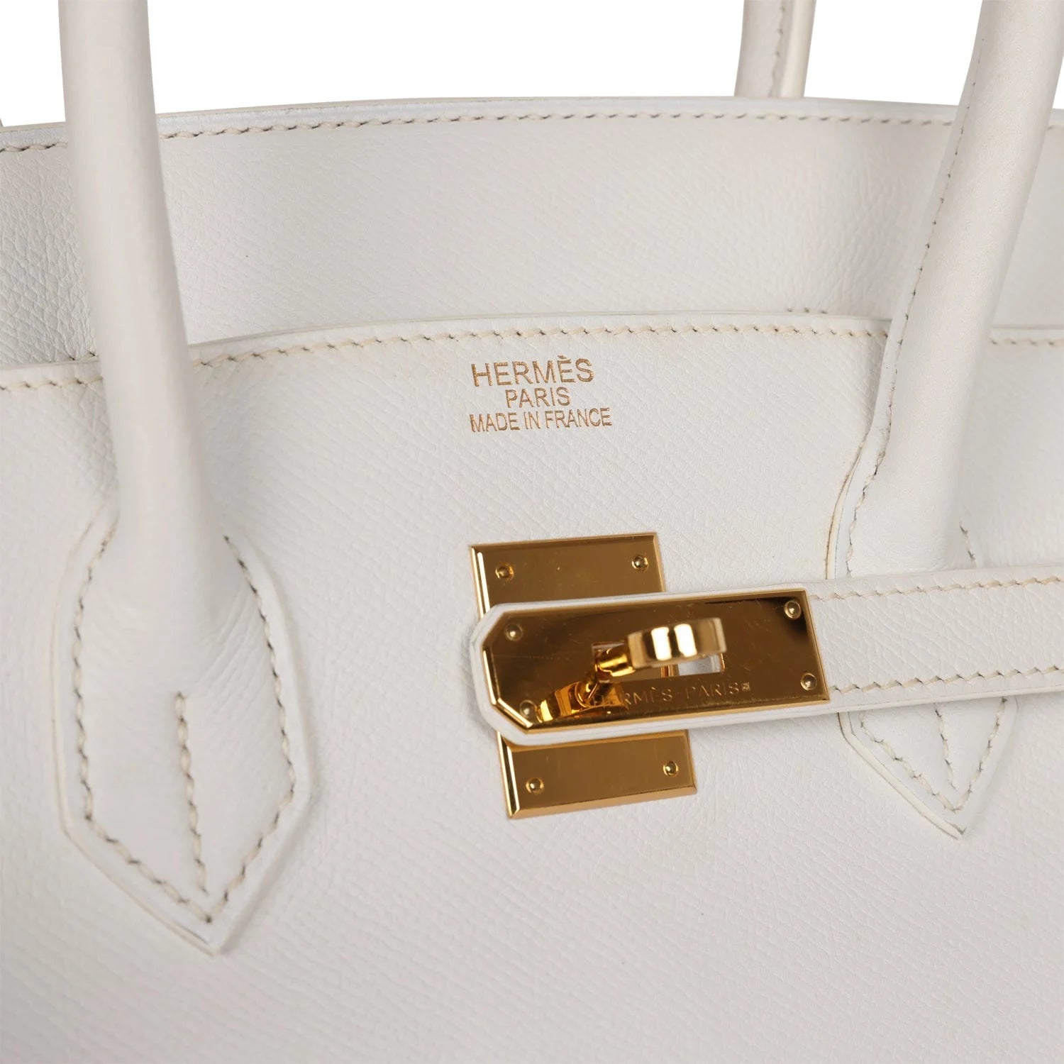 Pre-owned Birkin 35 White Epsom Gold Hardware J201