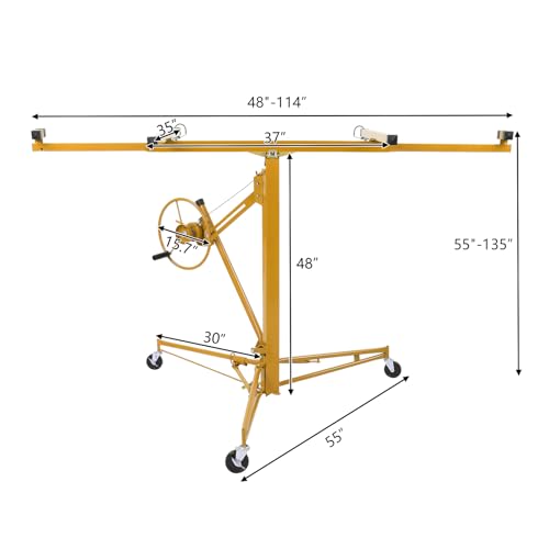 Drywall Lift Panel Hoist with Rolling Caster Wheel and Adjustable Telescopic Arm Q56797