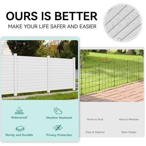 Air Conditioner Fence Privacy Screen with Metal Stakes, 2 Panels W98343