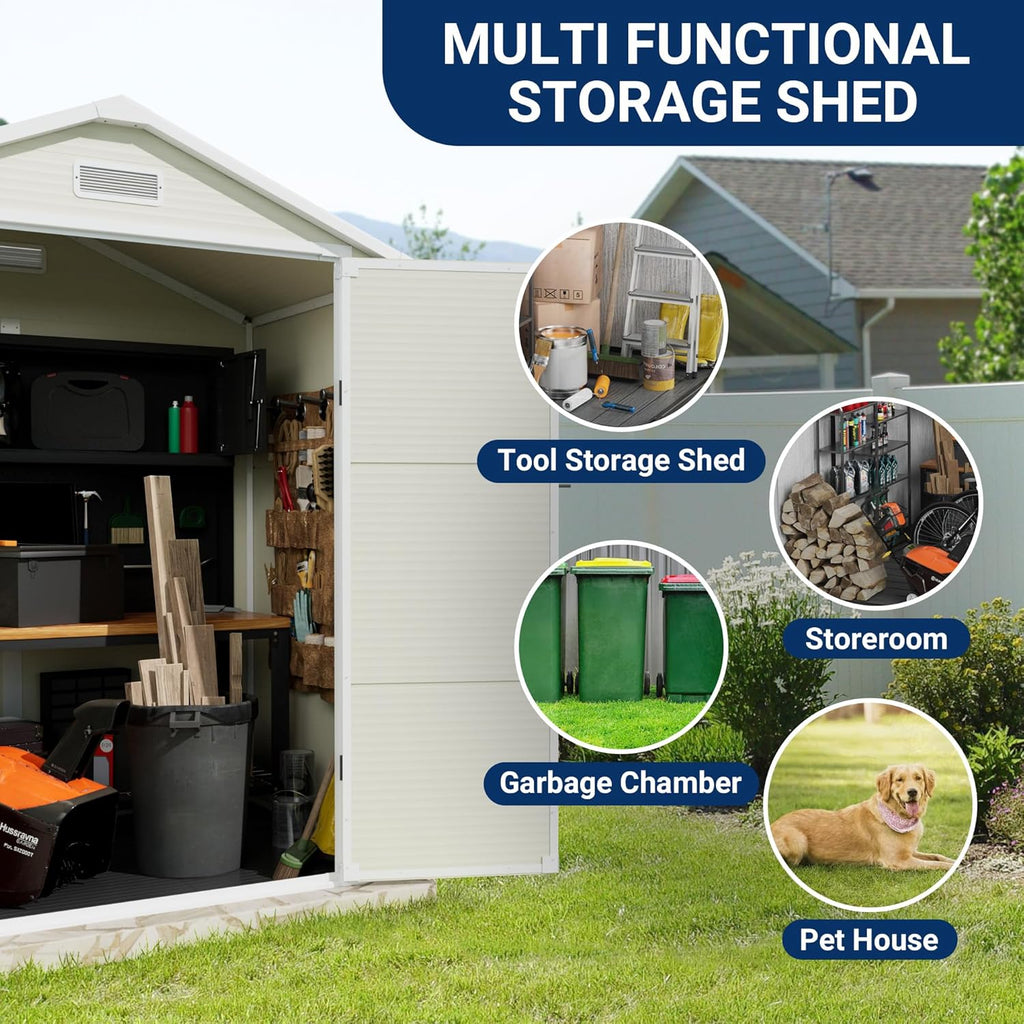 Outdoor Resin Storage Shed with Lockable Door I8431