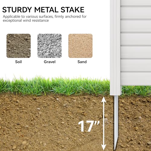 Air Conditioner Fence Privacy Screen with Metal Stakes, 2 Panels W98343