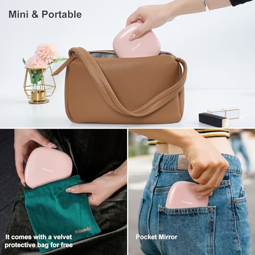 Compact LED Magnifying Travel Makeup Mirror - 4 inches 1X/10X Dimmable Double Sided USB Rechargeable L7148