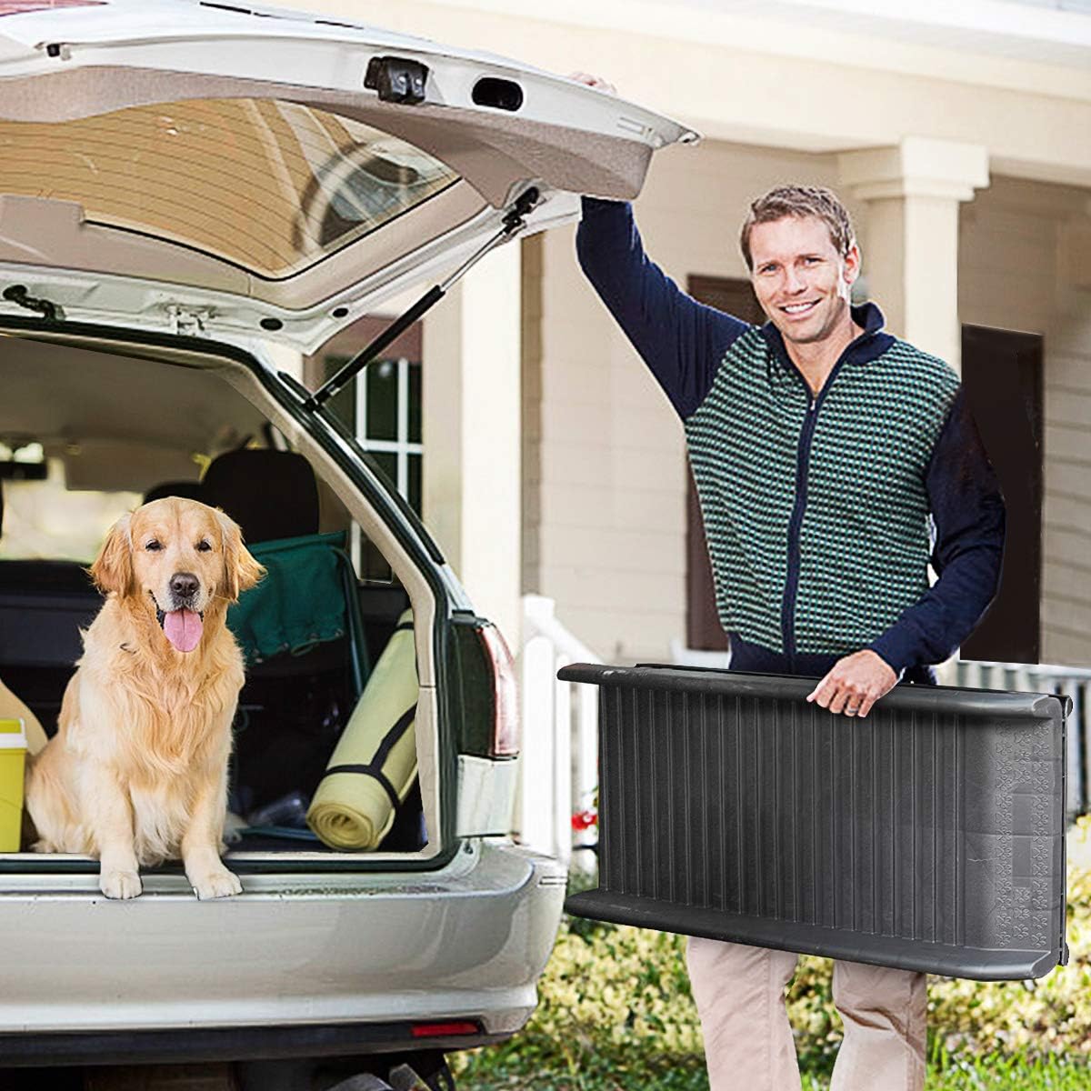 Heavy Duty Portable Folding Dog Ramp for Large Dogs SUV Truck Car F99479