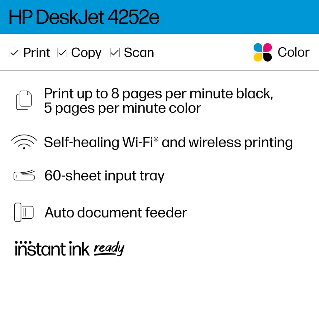 Wireless All-in-One Color Inkjet Printer with Scanner and Copier K8952