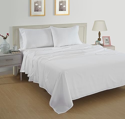 Queen Sheets 8 Piece Set, Soft Breathable Percale Cotton Bedding with Pillowcases D8297