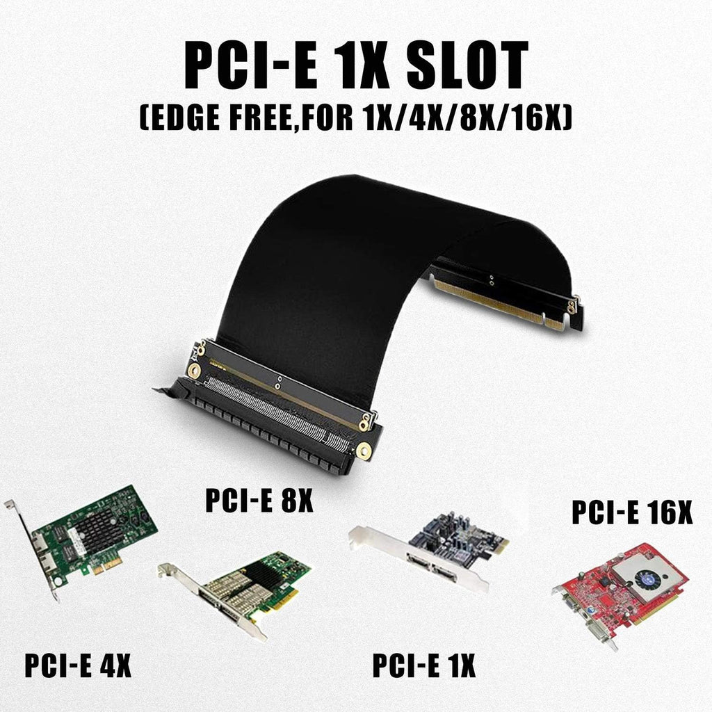 PCIE 4.0 16x Shielded Riser Cable for GPU Extension Card, Right Connector 20cm W3262