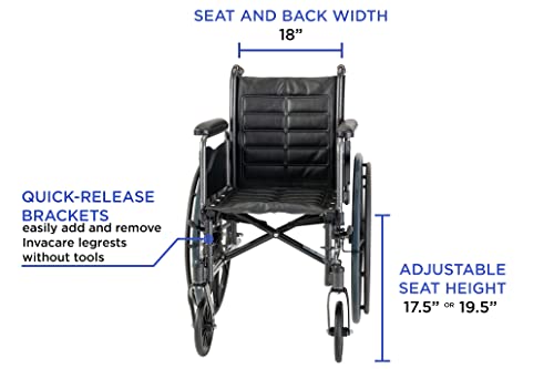 Folding Wheelchair for Adults, 18 Inch Seat with Full Arms X123