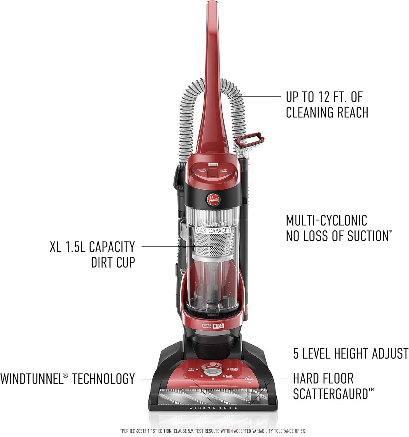 Upright Vacuum Cleaner with HEPA Filtration D370