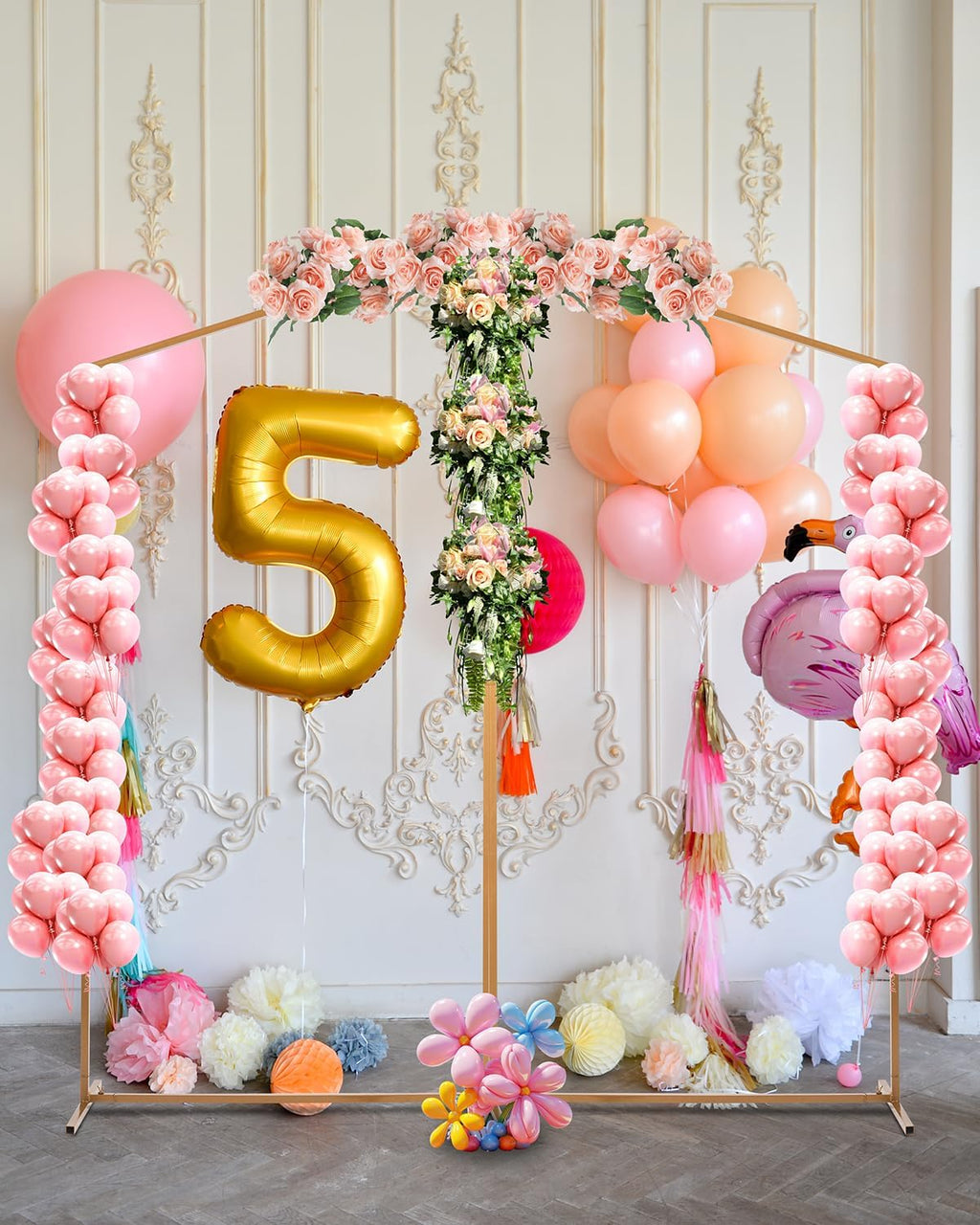 Metal Arch Backdrop Stand, Set of 2, 7 FT, Gold T8872
