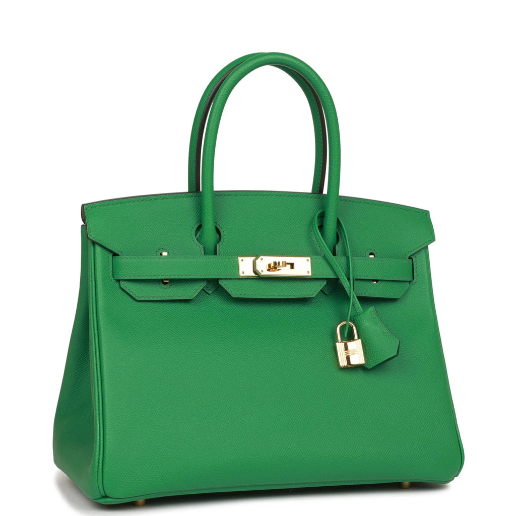Pre-owned Birkin 30 Cactus Epsom Gold Hardware L759558