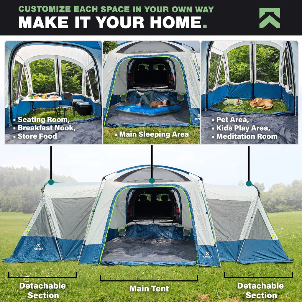 10-Person SUV Tent for Camping with 2 Screen Rooms H736976