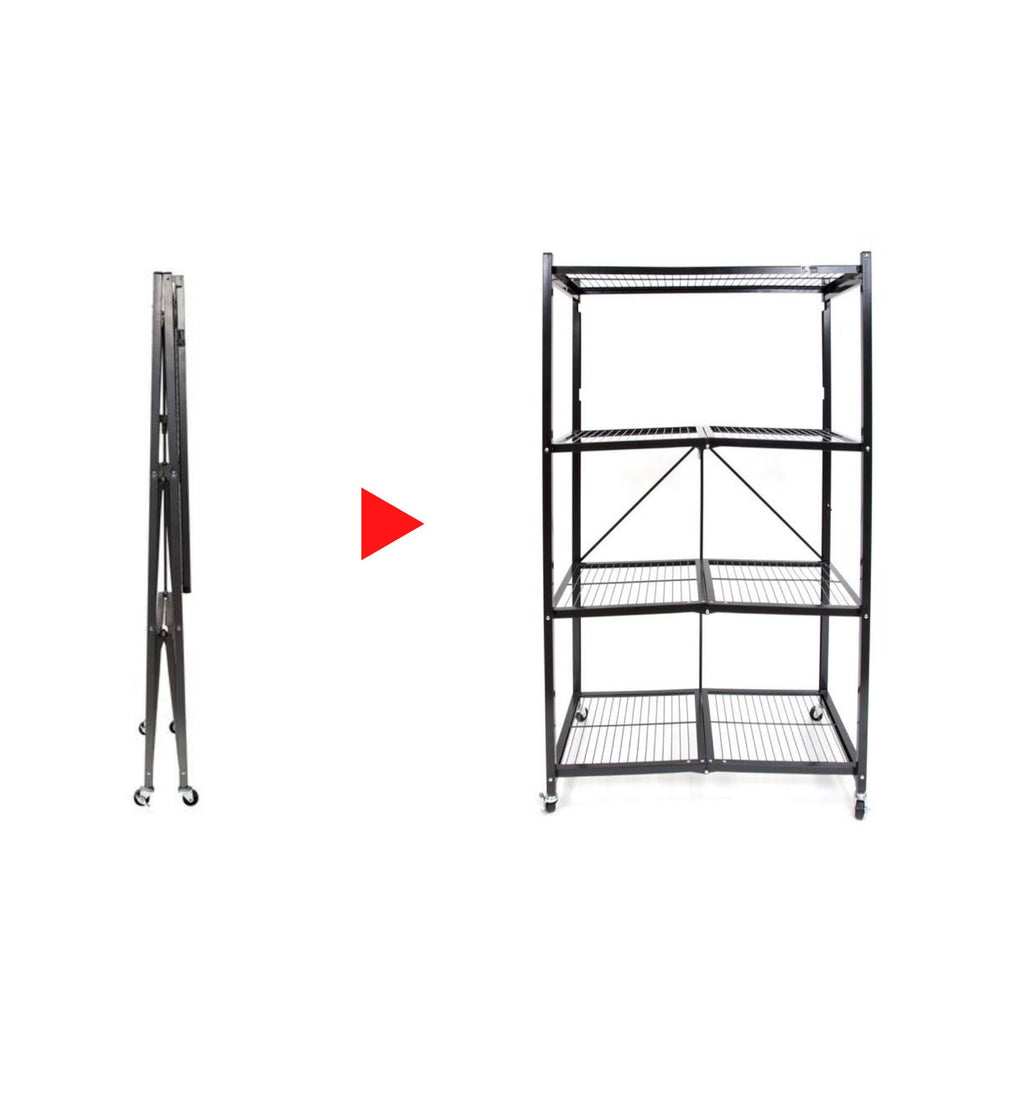 Large 4-Tier Heavy-Duty Rack with Casters - Red T34844