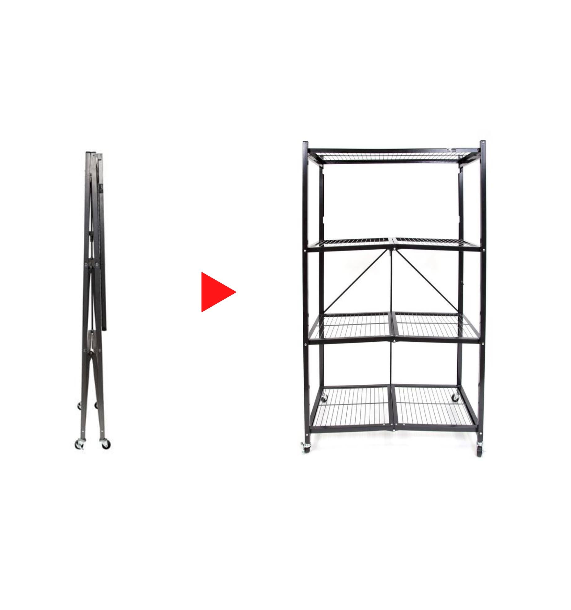 Large 4-Tier Heavy-Duty Rack with Casters - Red T34844