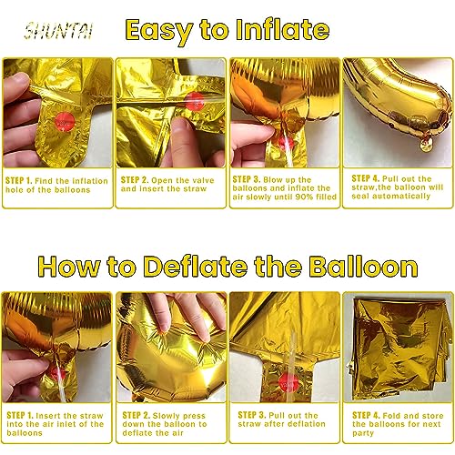 75 Balloon Numbers Gold Jumbo Number 57 Foil Mylar Balloons with Happy Birthday Banner for 75th Birthday Party Decorations A994