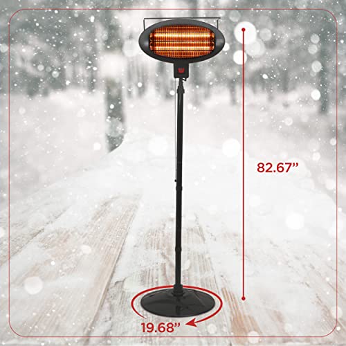 Patio Floor Electric Heater with 3 Heat Settings D668598