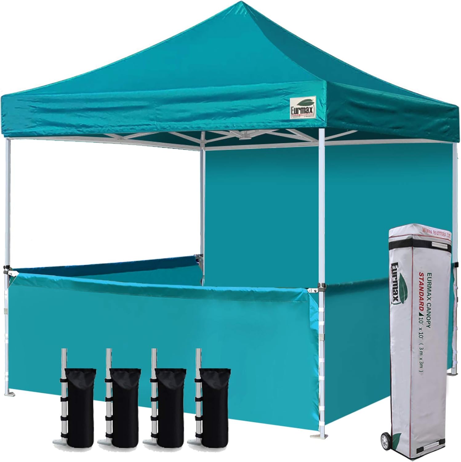 10x10 Pop-up Canopy Tent with Sidewalls and Roller Bag T643