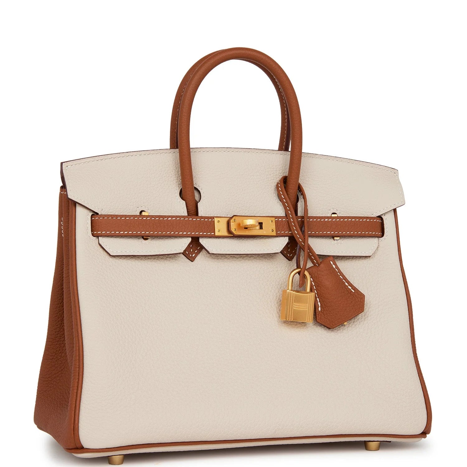 Birkin 25 Craie and Gold Togo Brushed Gold Hardware O89269
