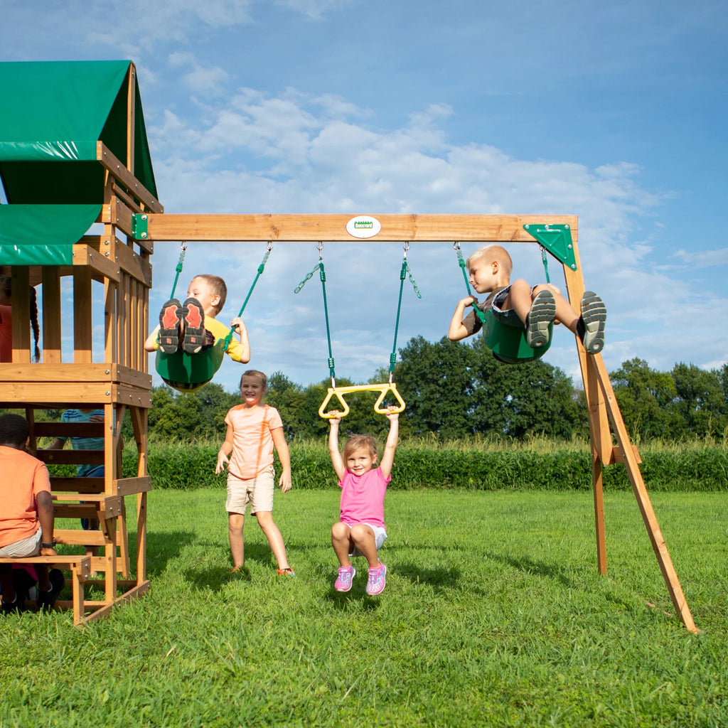 All Cedar Wood Playset Swing Set Y7677