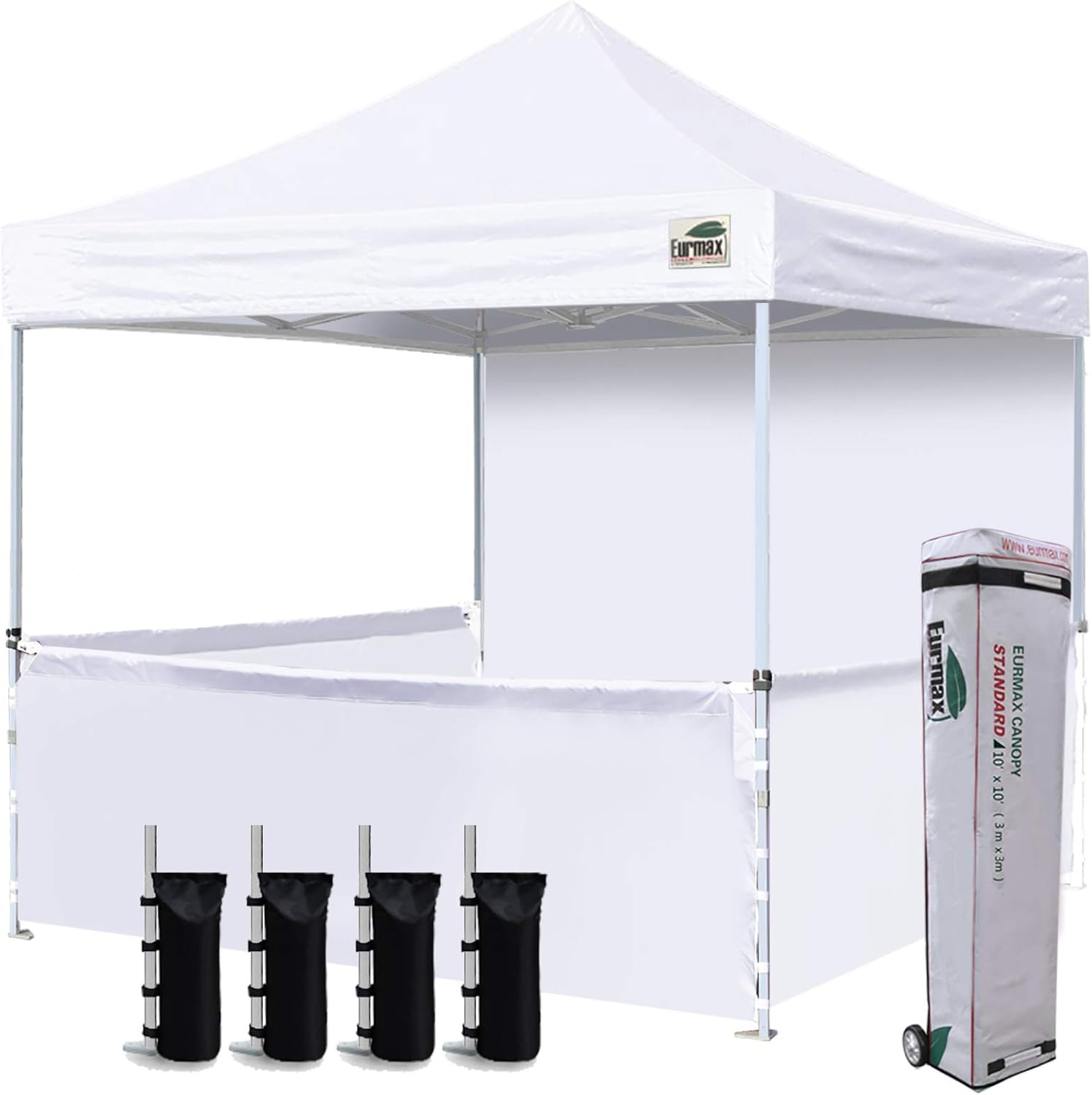 10x10 Pop-up Canopy Tent with Sidewalls and Roller Bag T643