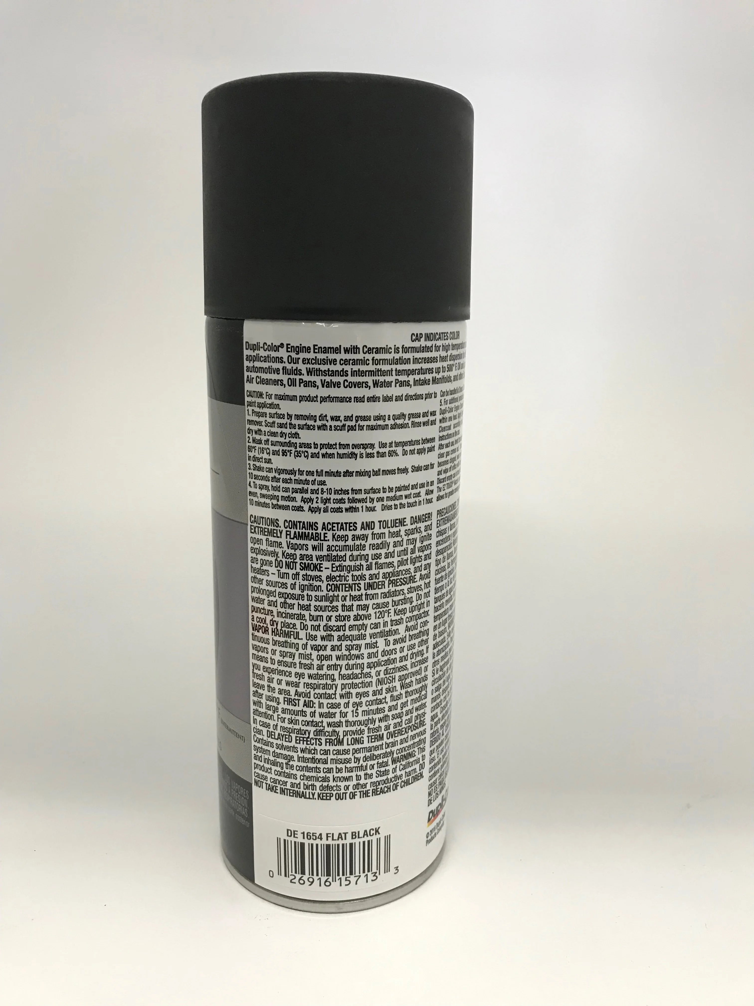 Engine Enamel Paint with Ceramic, Flat Black, 12oz Aerosol E141