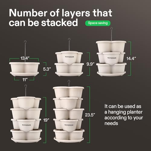 5 Tier Vertical Stackable Planter for Strawberries, Flowers, Herbs, Vegetables O51143