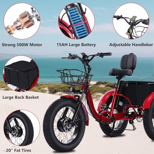 Adult Electric Tricycle 3 Wheel Bike Q8526