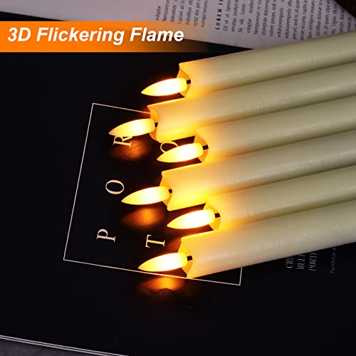 Flameless Taper Candles with Remote Timer, Battery Operated LED, 9.6 Inches M6611
