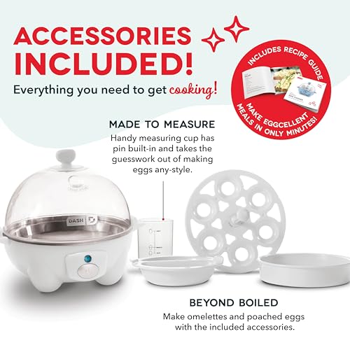 Rapid Egg Cooker for 6 Eggs, Hard Boiled, Poached, Scrambled, or Omelets, Auto Shut Off, Black G6815