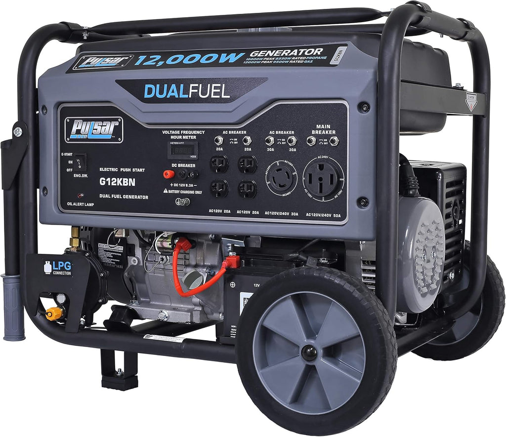 Heavy Duty Portable Dual Fuel Generator 9500 Rated Watts Gas & LPG Electric Start G5866