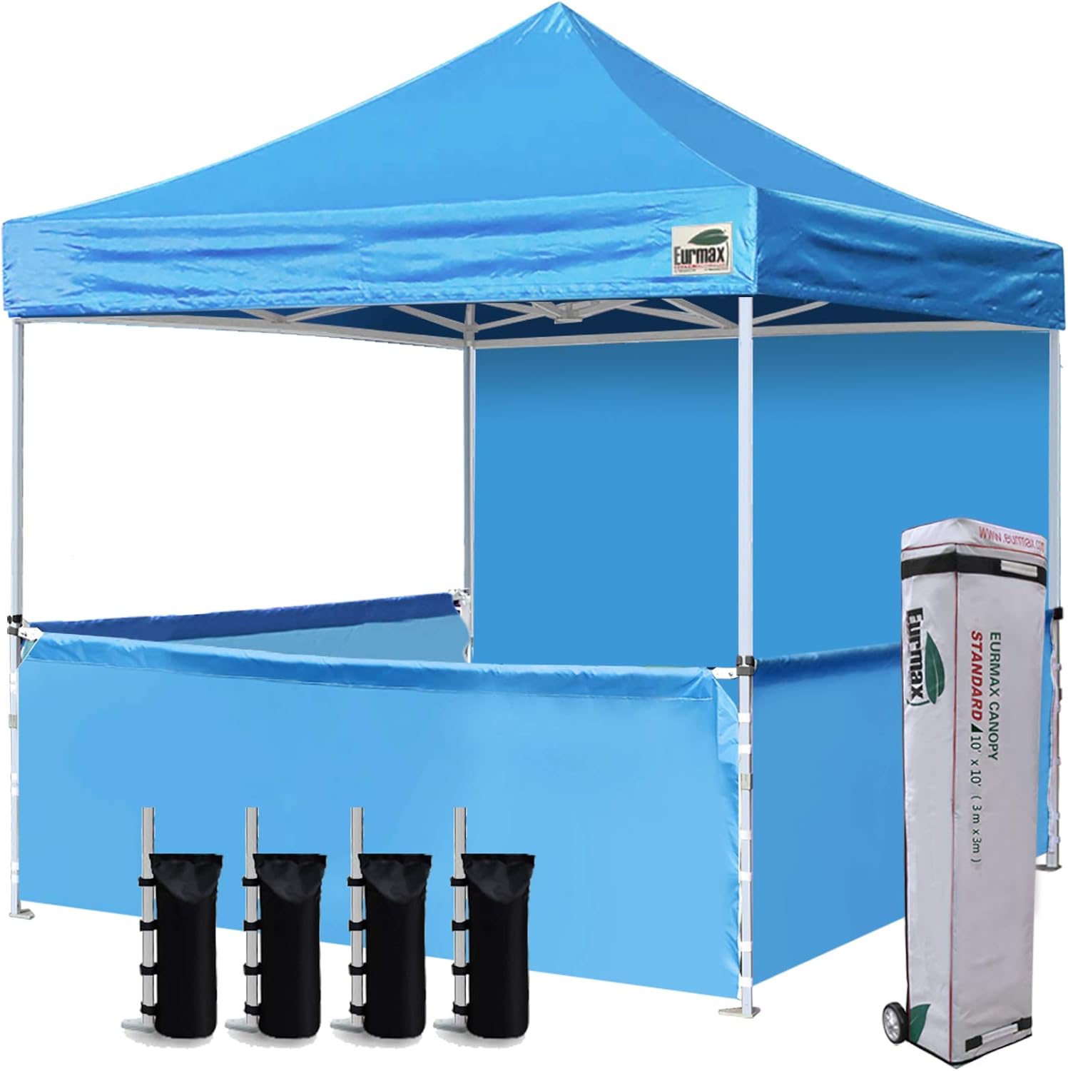 10x10 Pop-up Canopy Tent with Sidewalls and Roller Bag T643