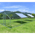 Large Chicken Run Coop 10x26ft Metal Hen House Geeloon Walk-in Poultry Cage W/ Cover - Radiant Selections