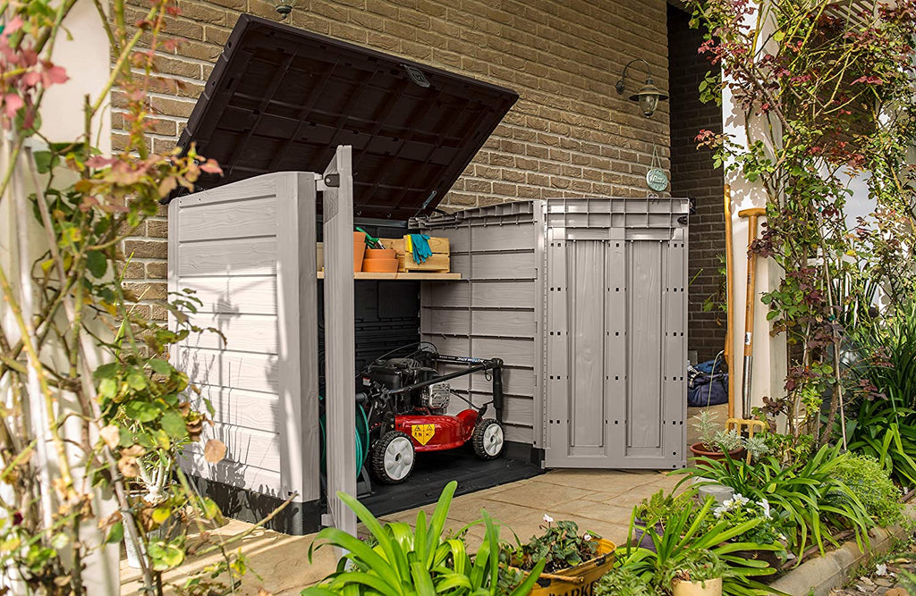 Outdoor Storage Shed, 155 x 82 x 155cm, Beige/Brown Z74010