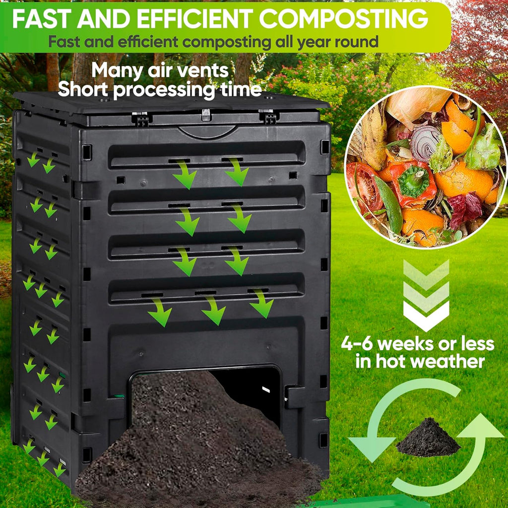 Garden Compost Bin 120 Gallon Outdoor Large Capacity Composter U871