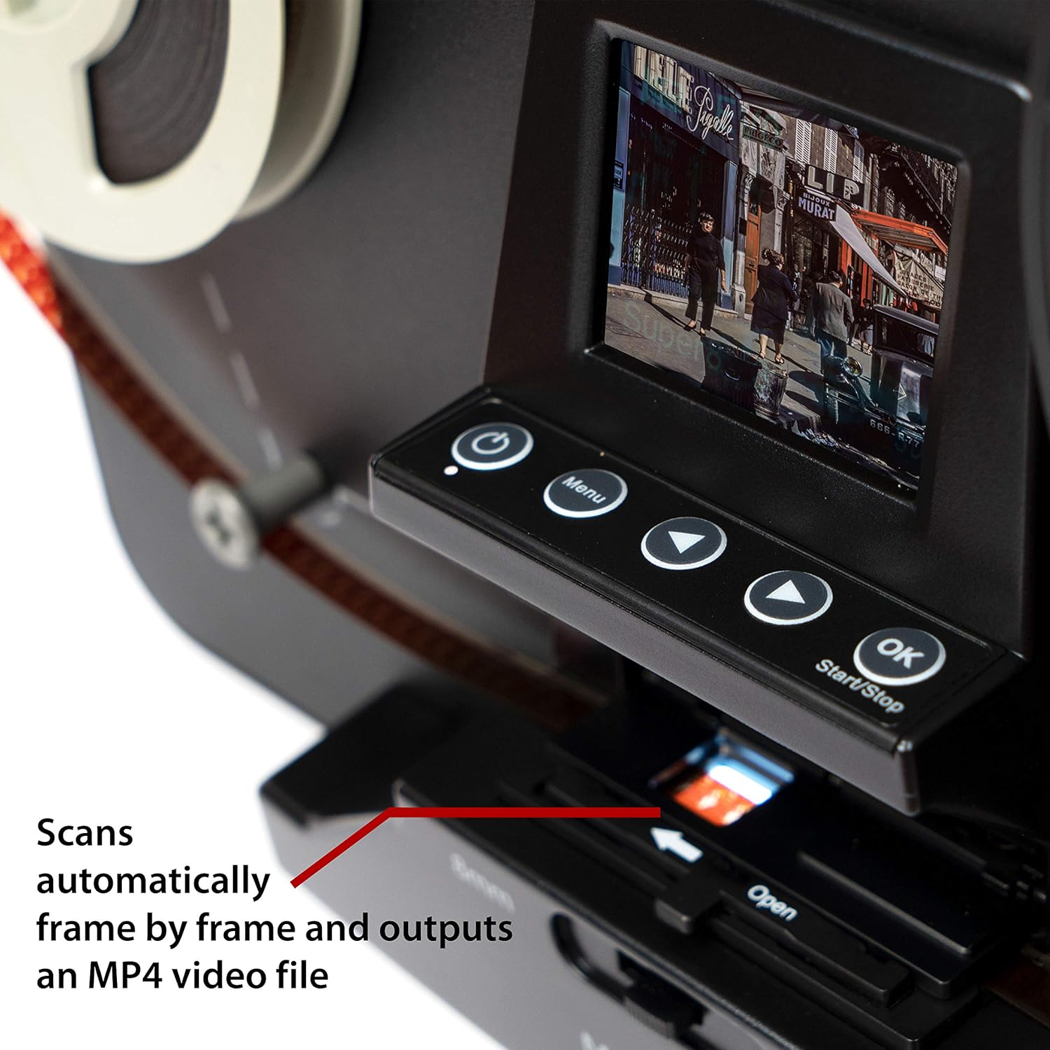 8mm Film Scanner with 2.3 Screen for Digitizing Movie Reels L9410