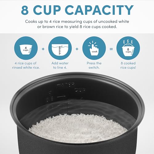 Digital Rice Cooker, 4-Cup Uncooked, Steamer, Multicooker, 2 Qt, Stainless Steel R872251