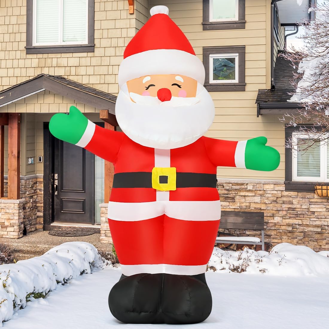5 FT Christmas Inflatables Santa Claus Outdoor Decorations with Built-in LEDs S6234