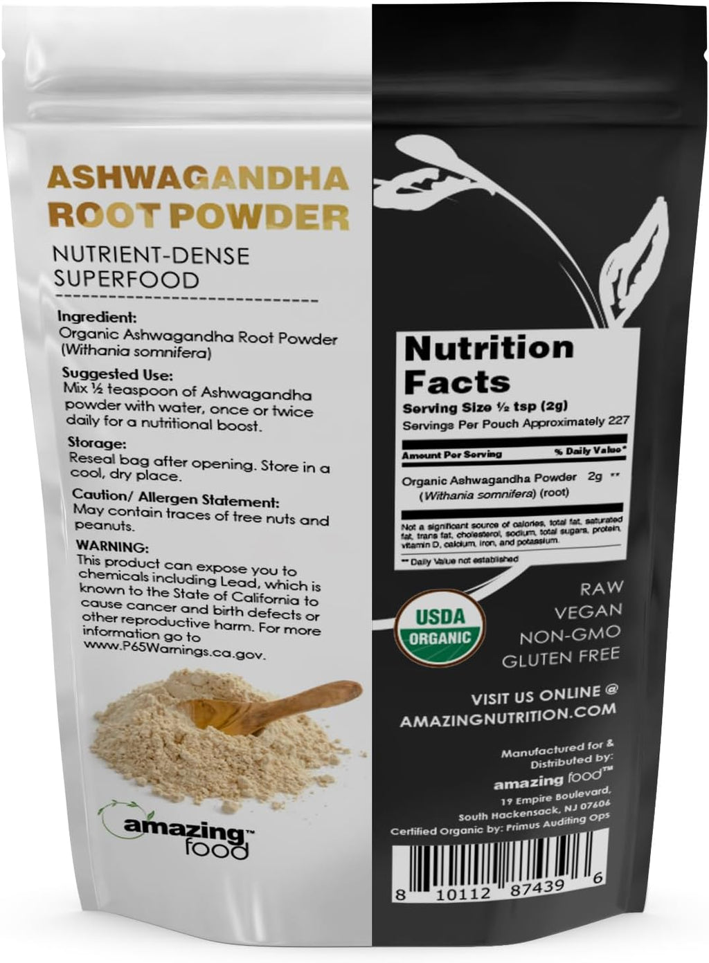Ashwagandha Root Powder Organic Supplement T528643