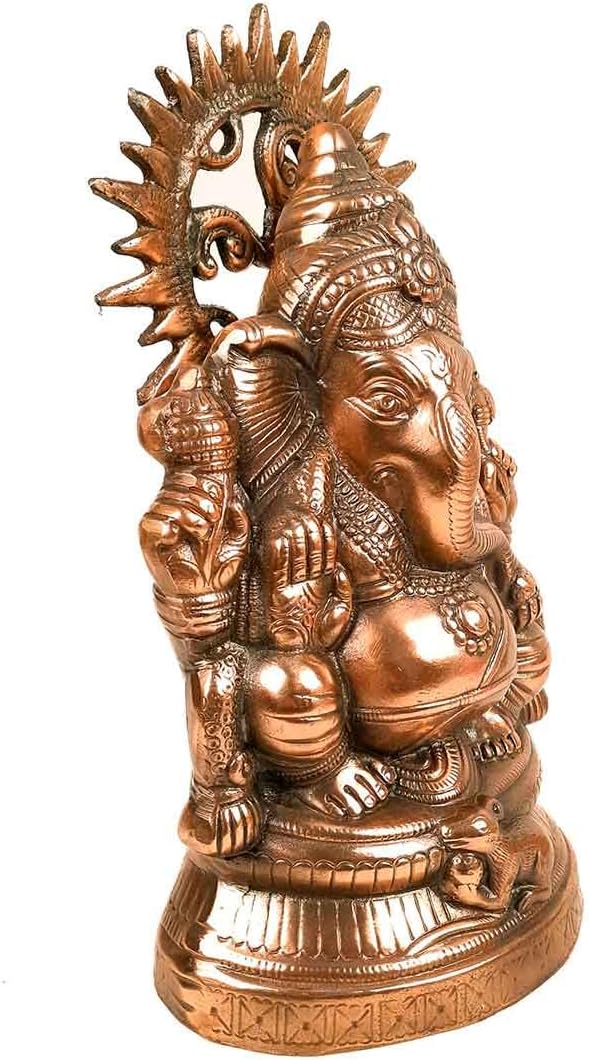 Ganesha Statue Metal Bronze Decorative Religious Idol for Home Office Decor L39955