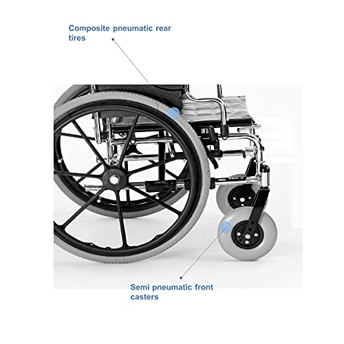 Manual Bariatric Folding Wheelchair for Adults, 22 Inch Seat P46954