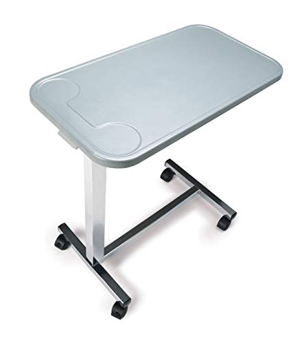 Overbed Table with Wheels, Adjustable Height, Dark Grey J132519