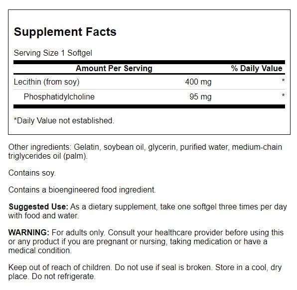 Lecithin with Phosphatidylcholine 300 Softgels E131