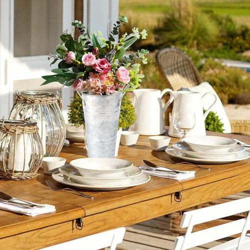 Metal Vases for Flowers with Handles, Silver, Set of 8 A191