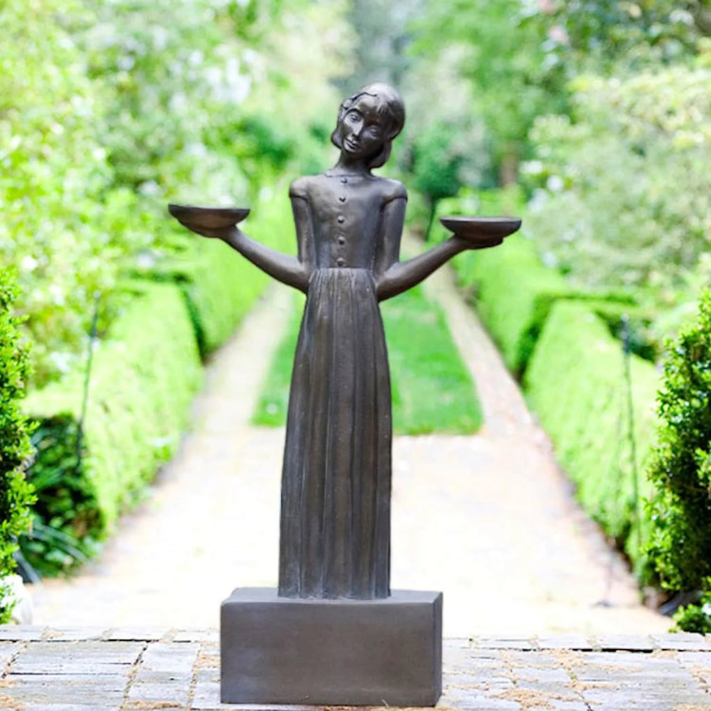 Outdoor Garden Sculpture Bird Girl Statue Small 15" H465