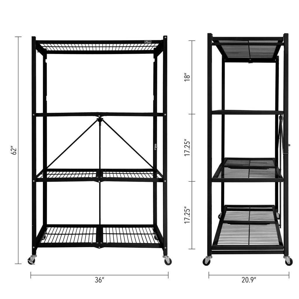 Large 4-Tier Heavy-Duty Rack with Casters - Red T34844